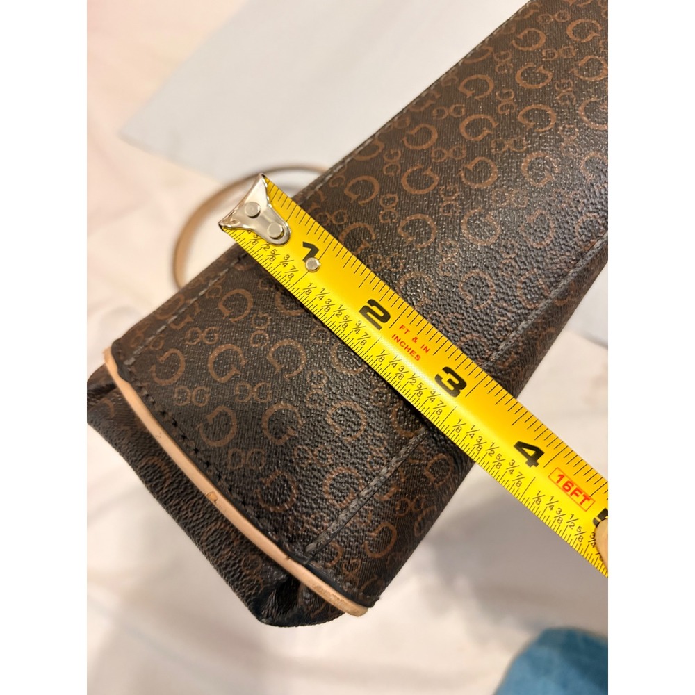 Guess Los Angeles Brown Satchel Handbag with Gold Logo design and details purse - Picture 12 of 14